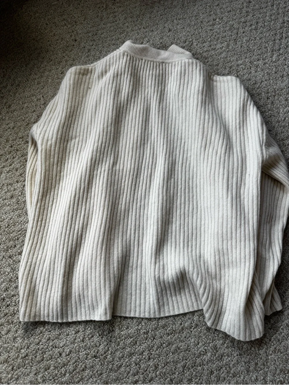 Reformation Ribbed Button-Up Collared Cardigan - Cream - Picture 2 of 2